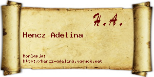 Hencz Adelina névjegykártya